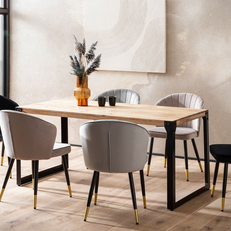 Esstisch 160x80x76cm Akazie Massivholz Metall Industrial Rechteckig