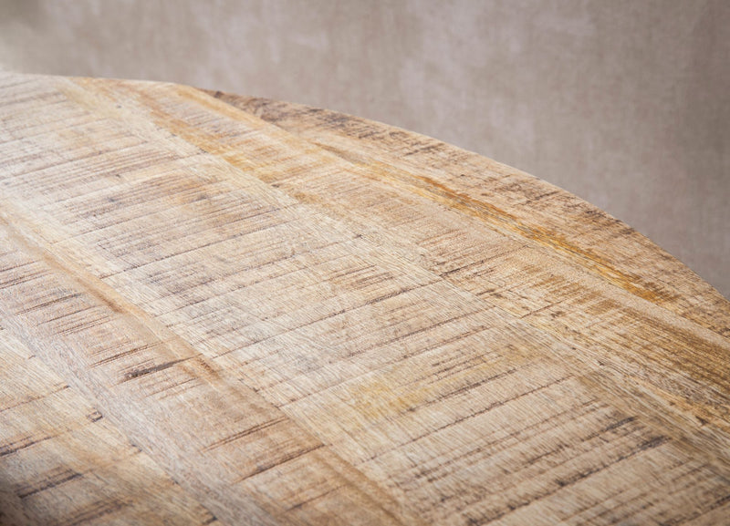 Esstisch Mango Massivholz 120x120cm Rund Metallbeine Modern