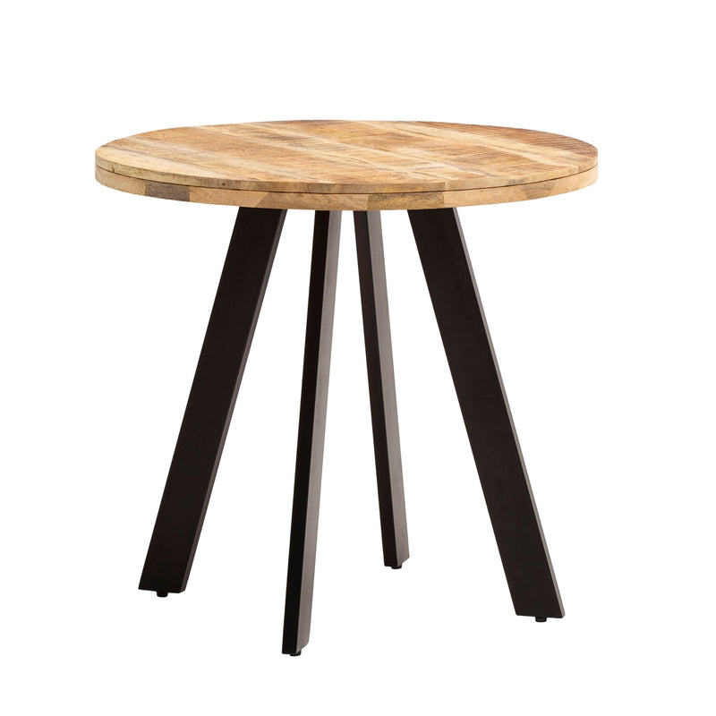 Esszimmertisch Mango Massivholz 80x80x75cm Metallbeine Rund Modern