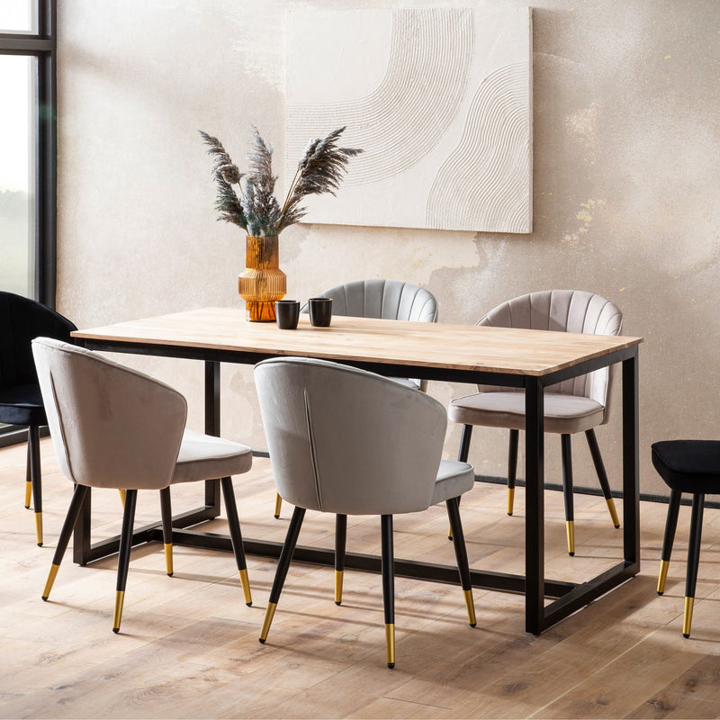 Esszimmertisch 160x80x76cm Akazie Massivholz Metall Loft-Style Industrial