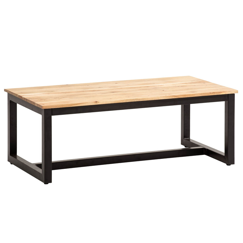 Couchtisch 110x60x40cm Akazie Massivholz Industrial Metall Braun