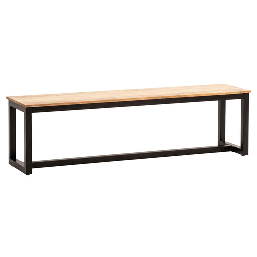 Esszimmerbank 120x40x45cm Akazie Massiv mit schwarzem Metallgestell im Loft-Style.