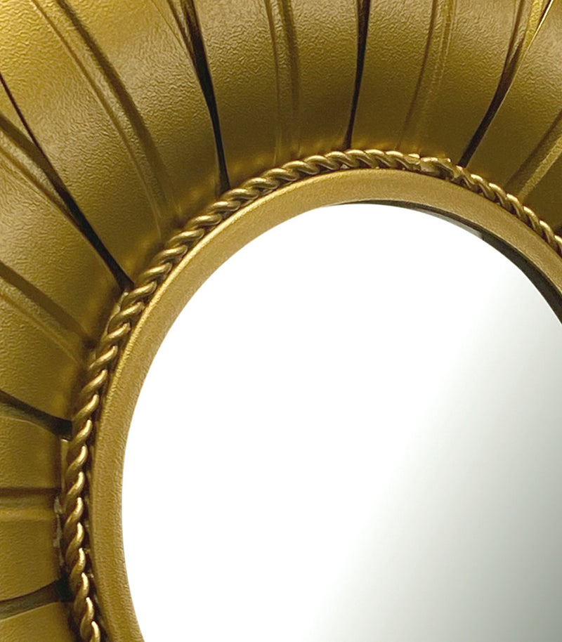Wandspiegel Sonnenblume 60cm Metall Gold Rund Modern Flurspiegel