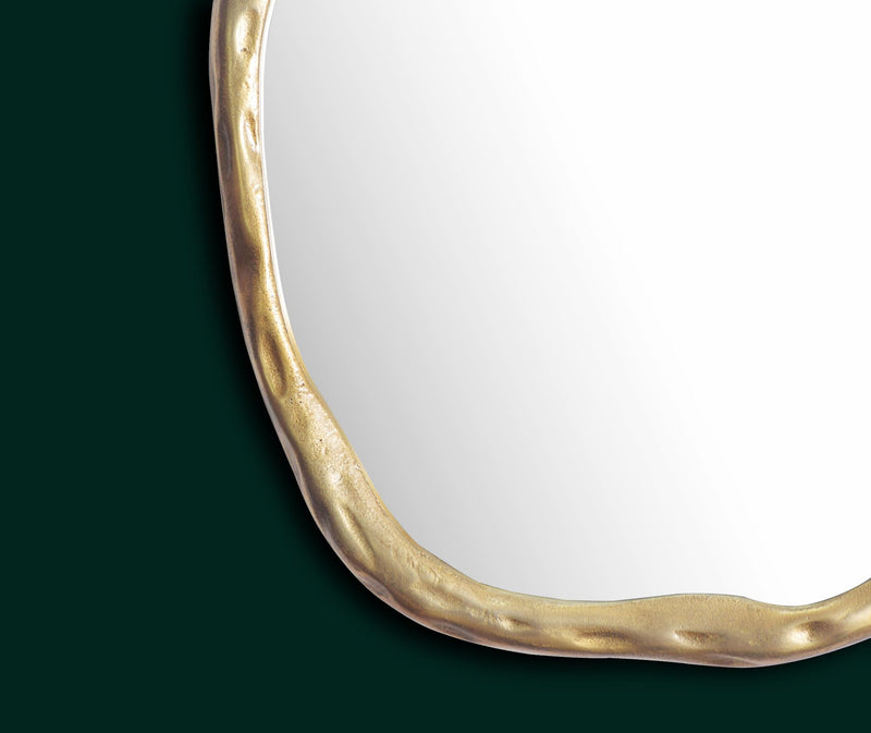 Wandspiegel Asymmetrisch 60x60cm Gold Aluminium Rahmen Modern