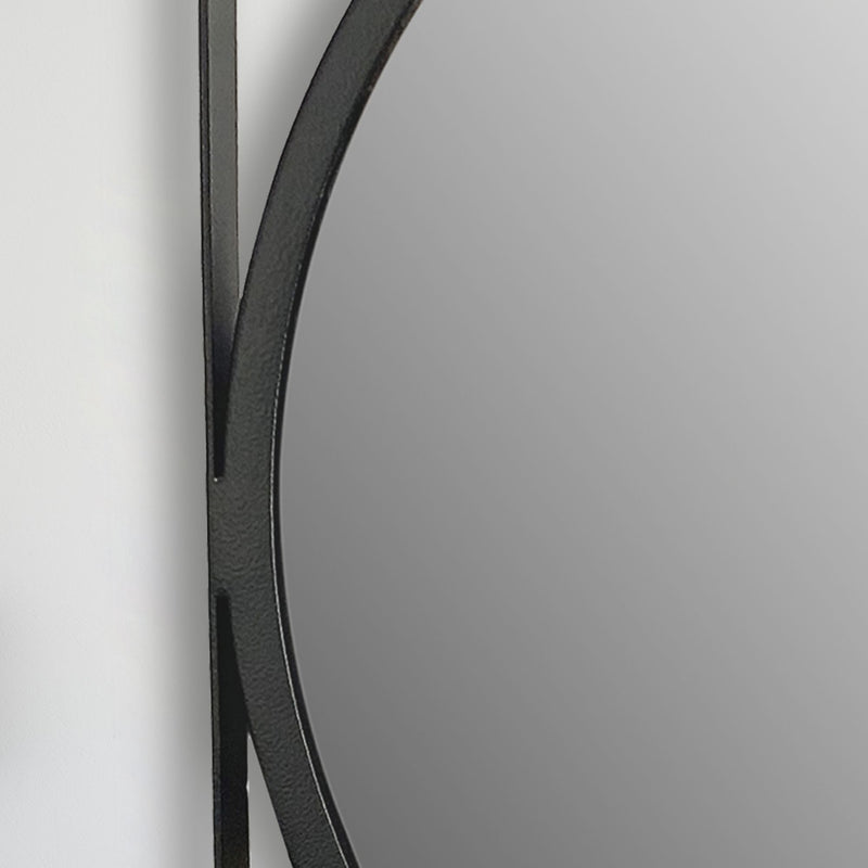 Wandspiegel 54x54cm Rund Metall Schwarz Modern Flurspiegel
