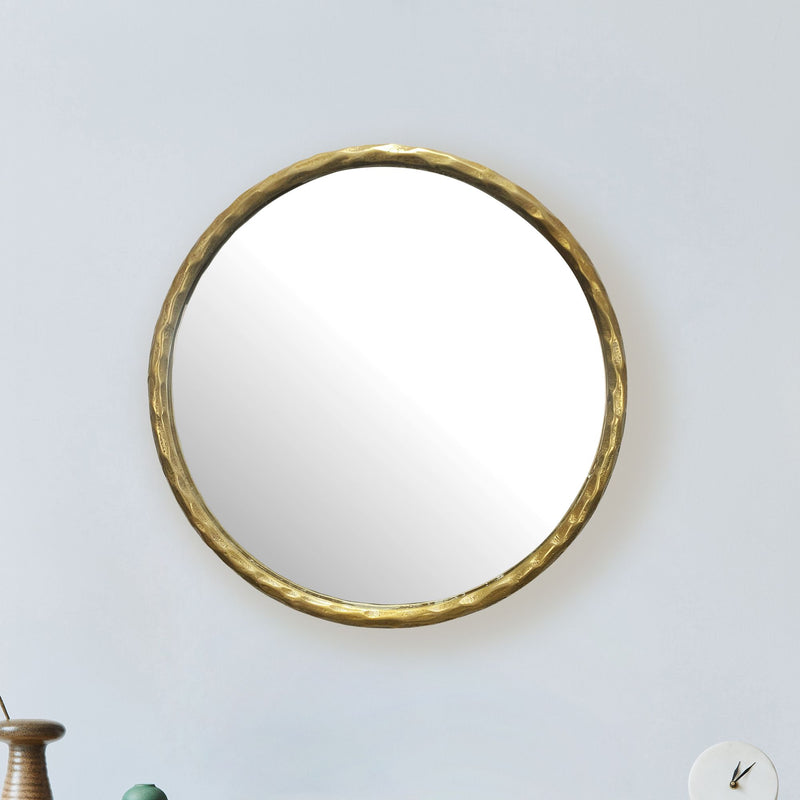Wandspiegel Rund 60cm Metallrahmen Gold Modern Flur Garderobe