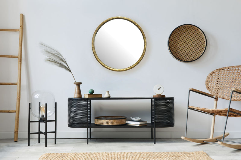 Wandspiegel Rund 60cm Metallrahmen Gold Modern Flur Garderobe