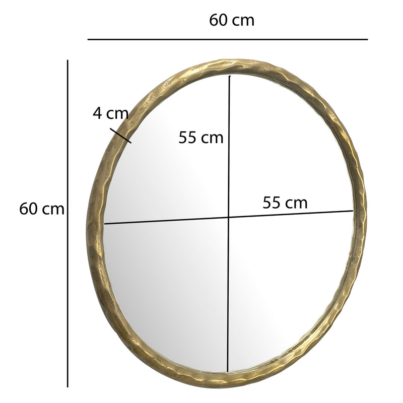 Wandspiegel Rund 60cm Metallrahmen Gold Modern Flur Garderobe