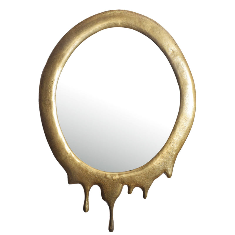 Wandspiegel Oval 50x71cm Gold Aluminium Rahmen Modern Flurspiegel