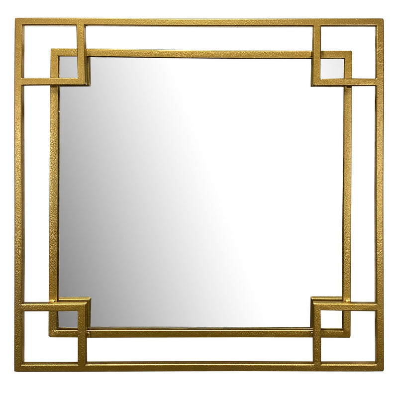 Wandspiegel 60x60cm Metall Gold Quadratisch Modern Flurspiegel