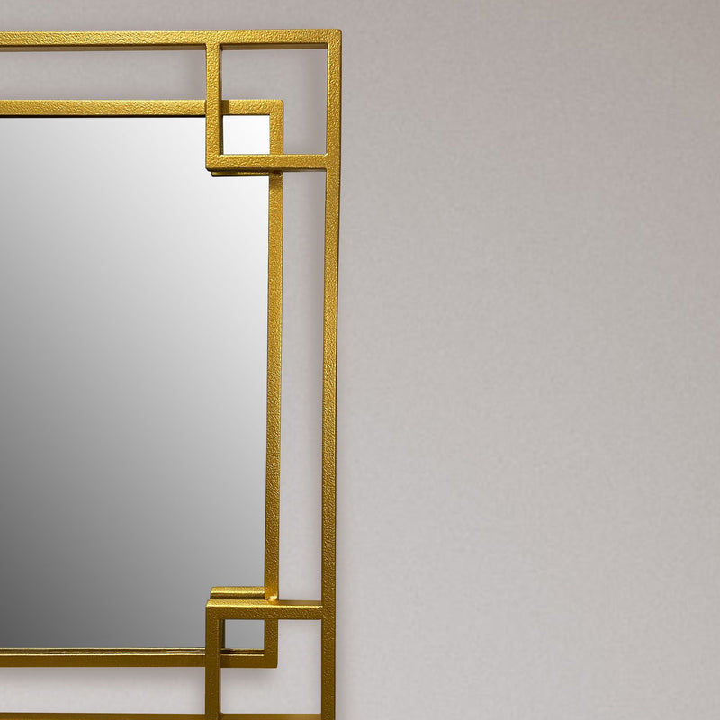 Wandspiegel 60x60cm Metall Gold Quadratisch Modern Flurspiegel