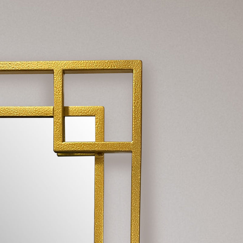 Wandspiegel 60x60cm Metall Gold Quadratisch Modern Flurspiegel