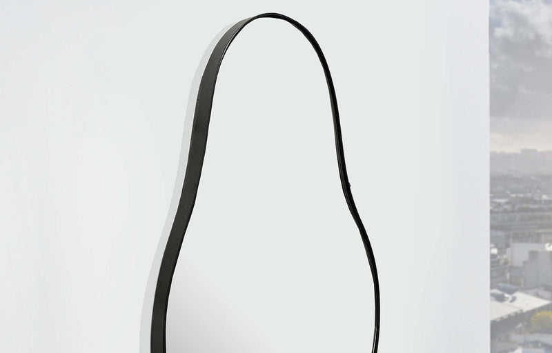 Wandspiegel Asymmetrisch 40x80cm Metall Schwarz Modern Flurspiegel
