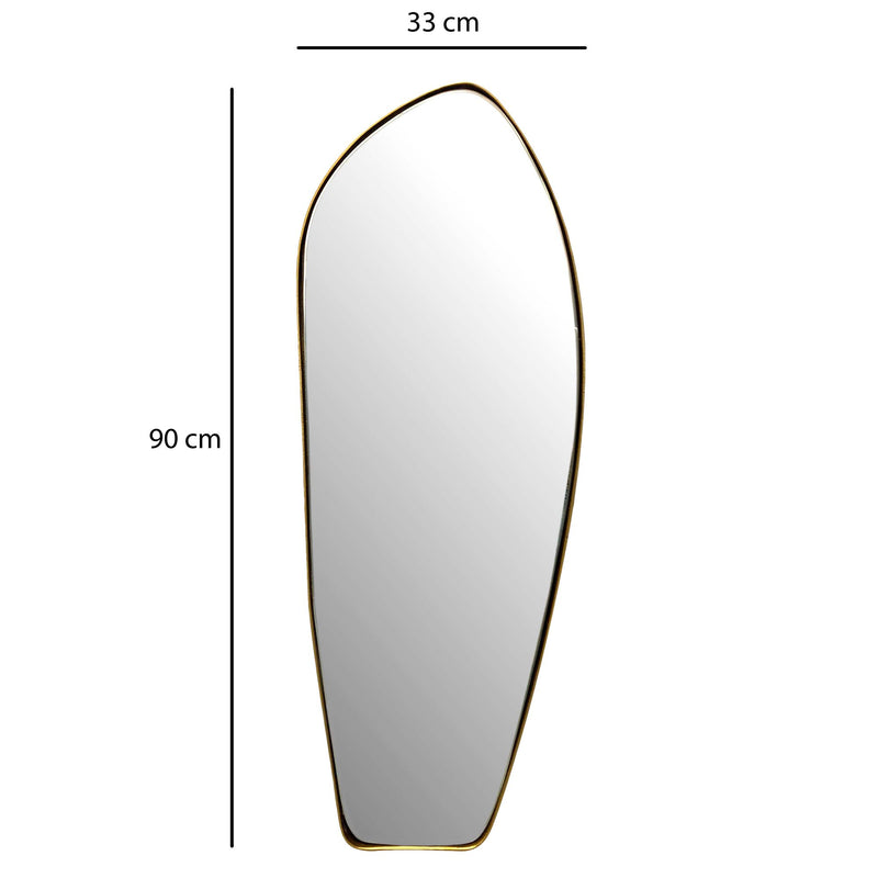 Wandspiegel Asymmetrisch 33x90cm Metall Gold Modern Flurspiegel