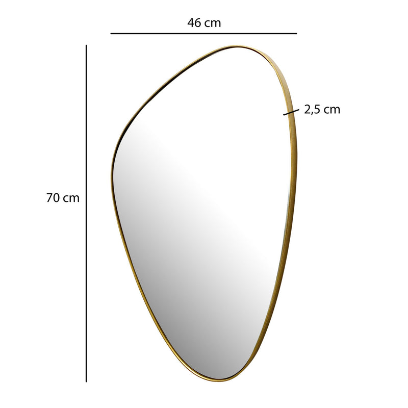 Wandspiegel Asymmetrisch 46x70cm Metall Gold Modern Flurspiegel