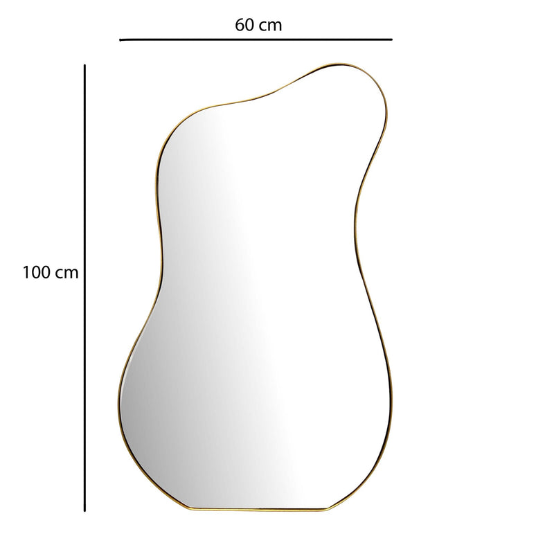 Wandspiegel Asymmetrisch 60x100cm Metall Gold Modern Flurspiegel