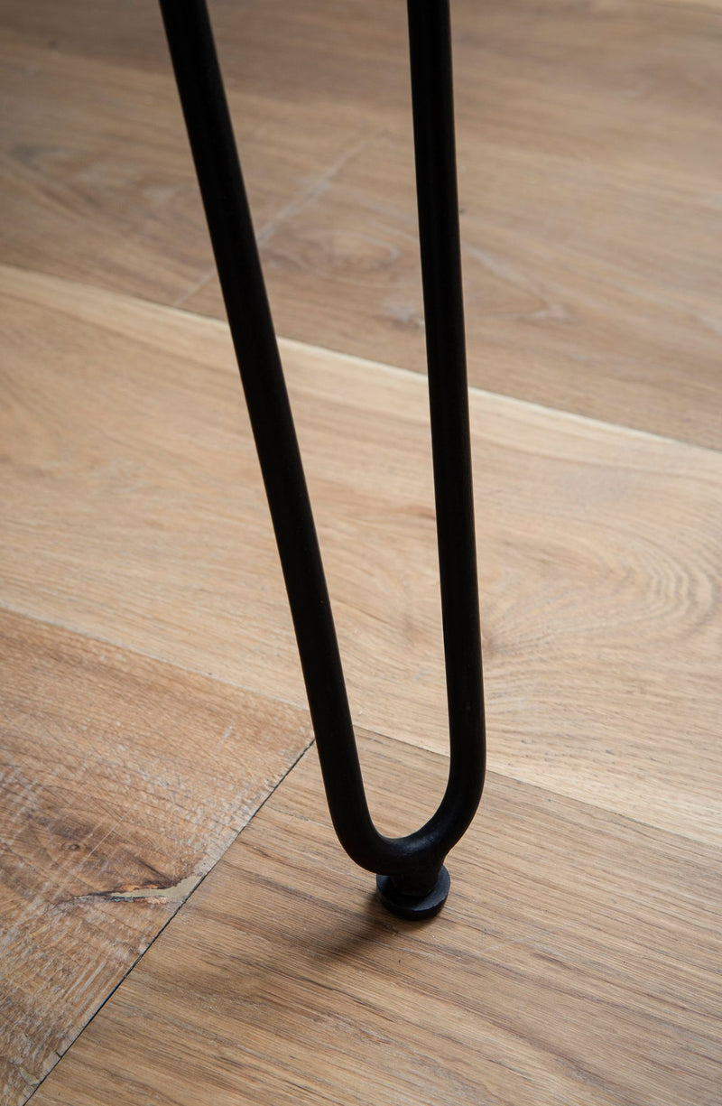 Schreibtisch 150x36x75cm Akazie Massivholz Metall Baumkante Schwarz