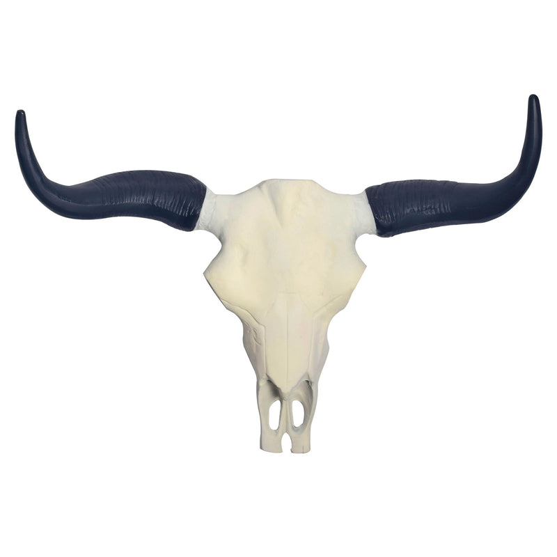 Deko Geweih Büffel-Schädel 55,5cm Aluminium Weiß Modern Wanddeko