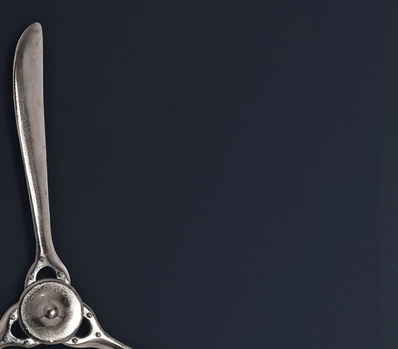 Wandpropeller Deko 85x85cm Silber Metall Flugzeug Aluminium Modern
