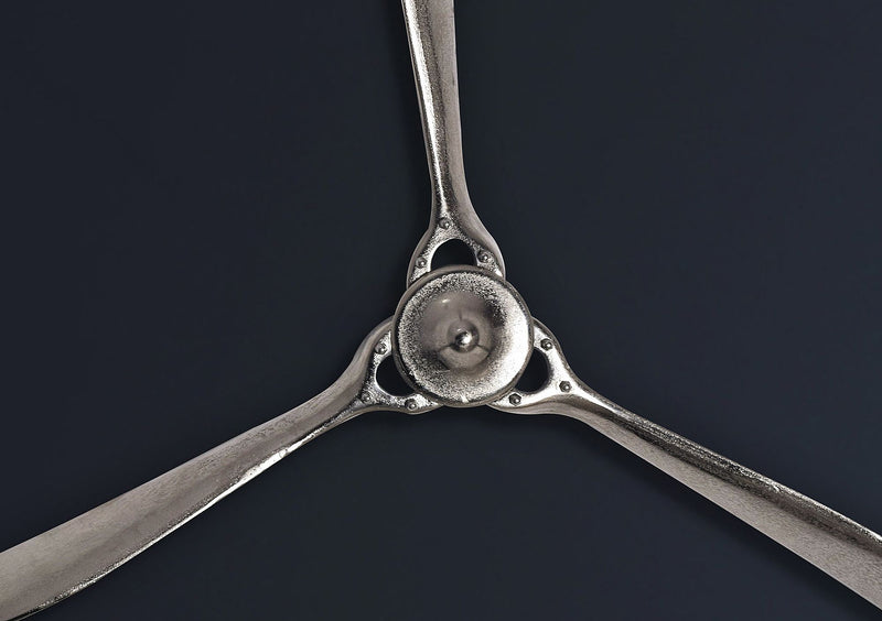 Wandpropeller Deko 85x85cm Silber Metall Flugzeug Aluminium Modern