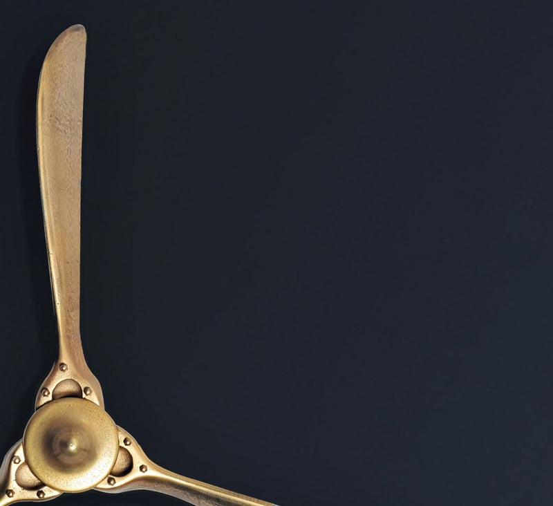 Wandpropeller Deko 85x85cm Gold Metall Flugzeug Aluminium Modern