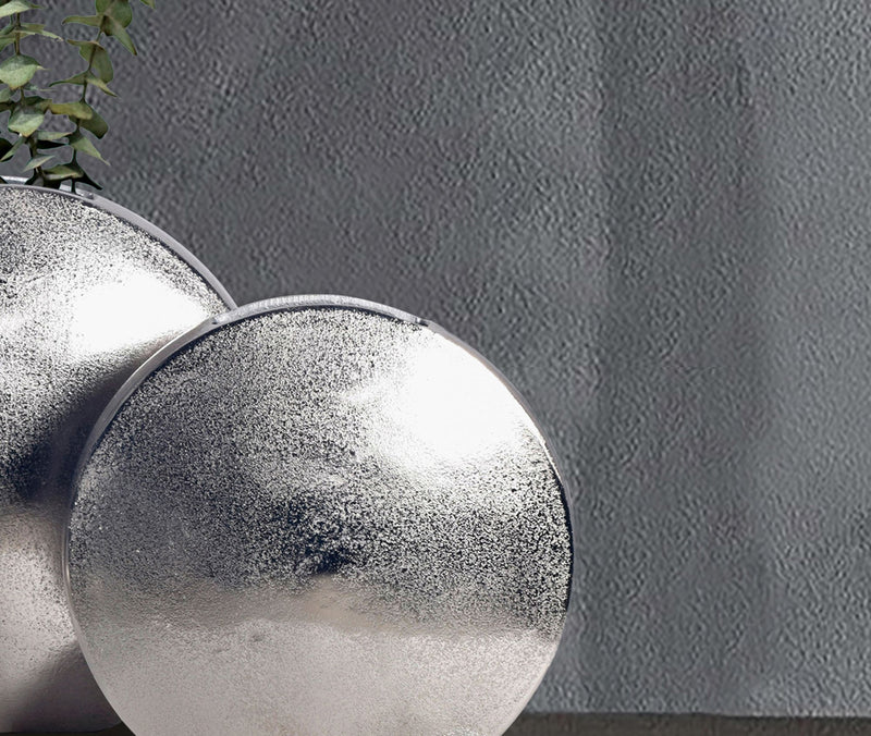 Vase 2er Set Aluminium Silber Rund Modern Handgefertigt Tischdeko