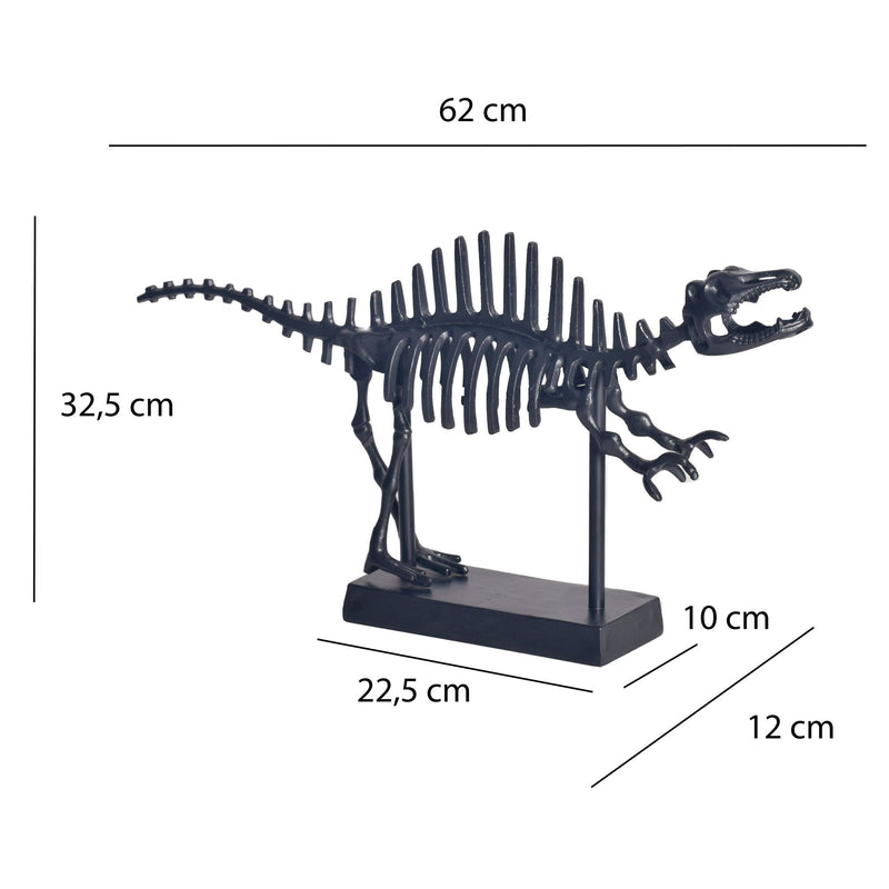 Dekofigur T-Rex Aluminium Schwarz 62cm mit Sockel Modern Design