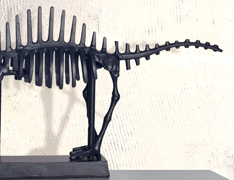 Dekofigur T-Rex Aluminium Schwarz 62cm mit Sockel Modern Design