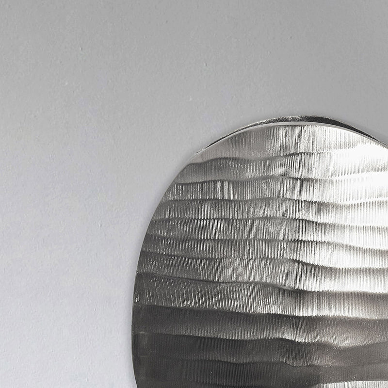 Vase 2er Set Aluminium Silber Wellenmuster Modern Tischdeko