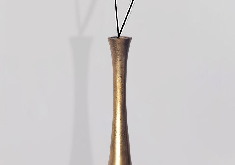 Vase BOTTLE L 100cm Aluminium Gold Blumenvase Modern Groß Handgefertigt