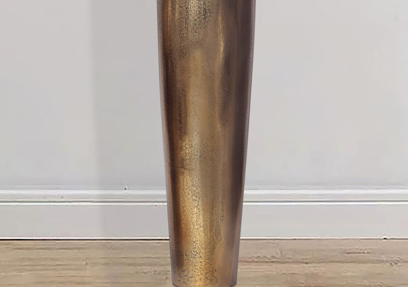 Vase BOTTLE S 75cm Aluminium Gold Blumenvase Modern Handgefertigt