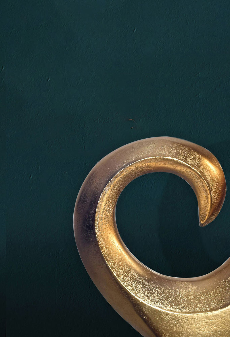 Vase 47cm Aluminium Gold Spirale Modern Handgefertigt Tischdeko