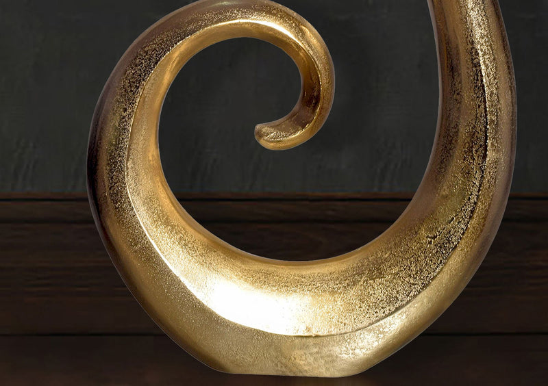 Vase 100cm Aluminium Gold Spirale Blumenvase Modern Groß Handgefertigt