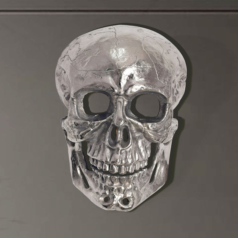 Wanddeko Totenkopf Aluminium Silber 41cm Schädel Modern Deko