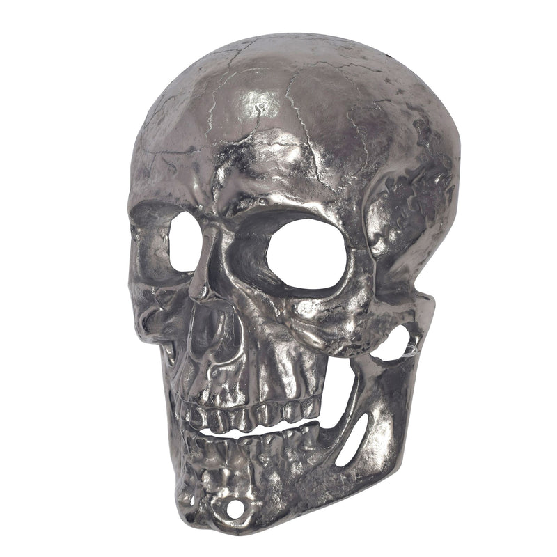 Wanddeko Totenkopf Aluminium Silber 41cm Schädel Modern Deko