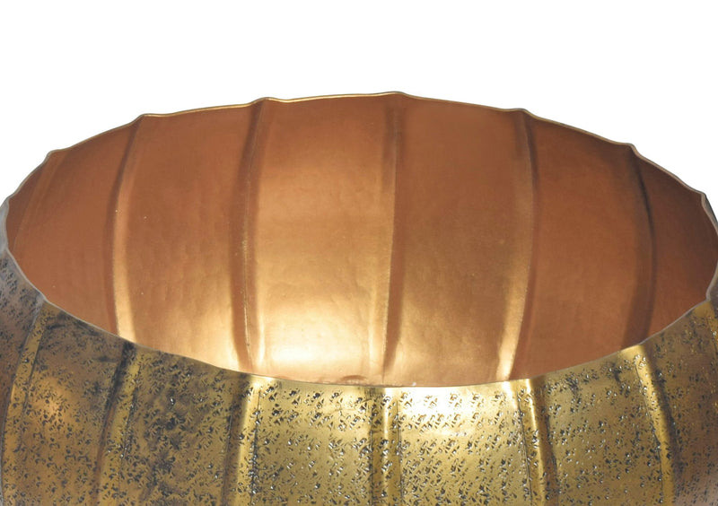 Pflanzkübel 2er Set Aluminium Gold Rund Indoor Hammerschlag Design