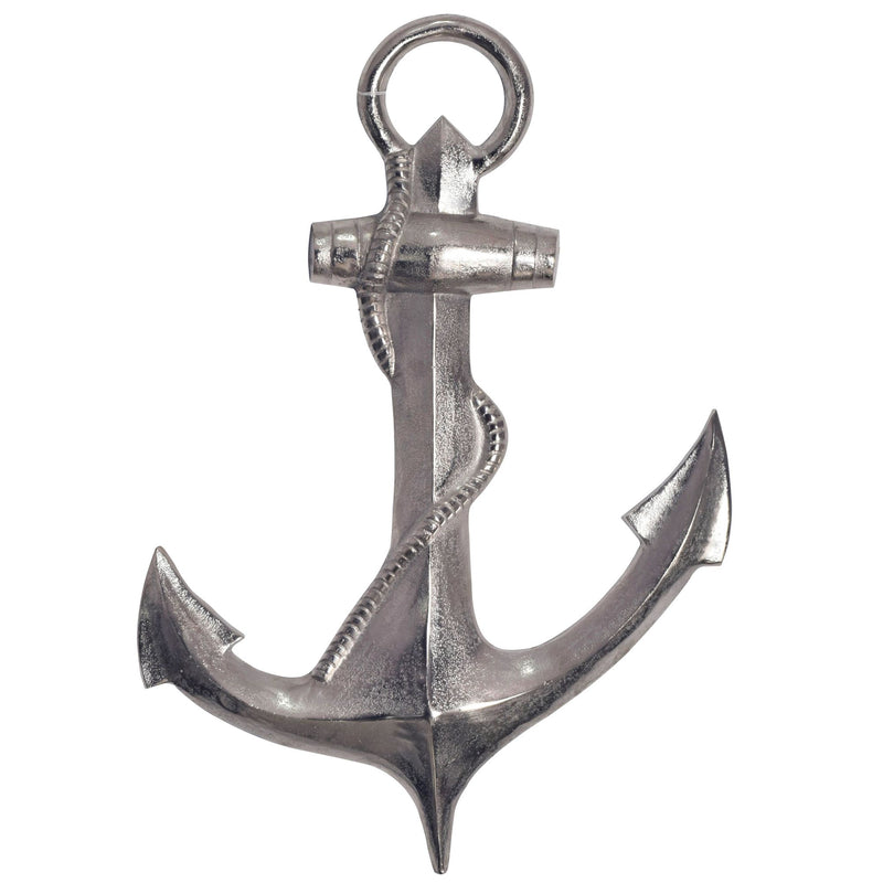 Deko Anker 70cm Silber Aluminium Maritim Wanddeko Modern