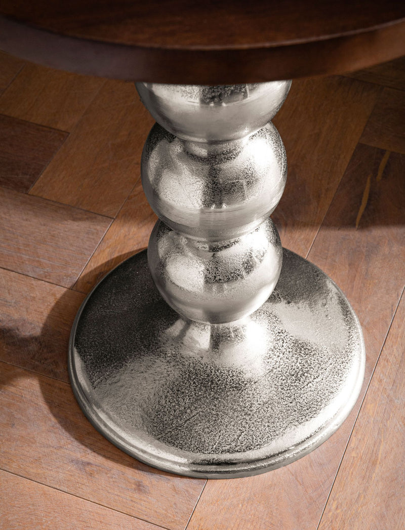 Beistelltisch Mango Massivholz Metall Rund 50x50x61,5cm Modern