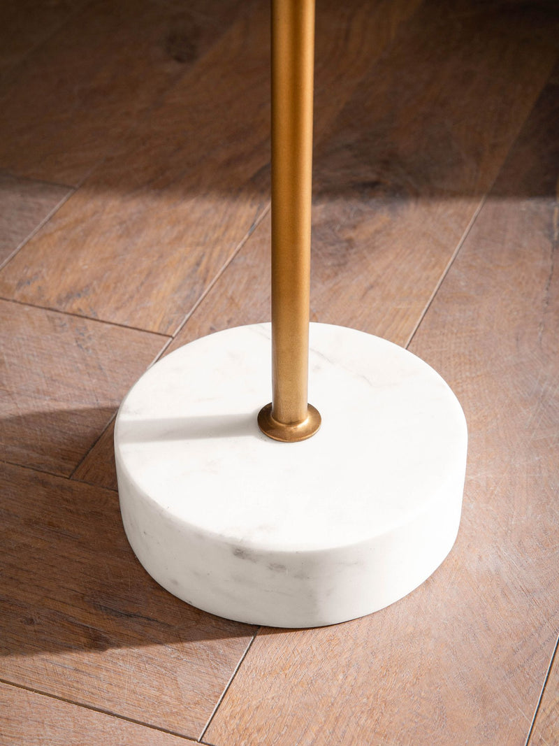 Beistelltisch Mango Massivholz Marmor Dreieckig 45x40x55cm Modern