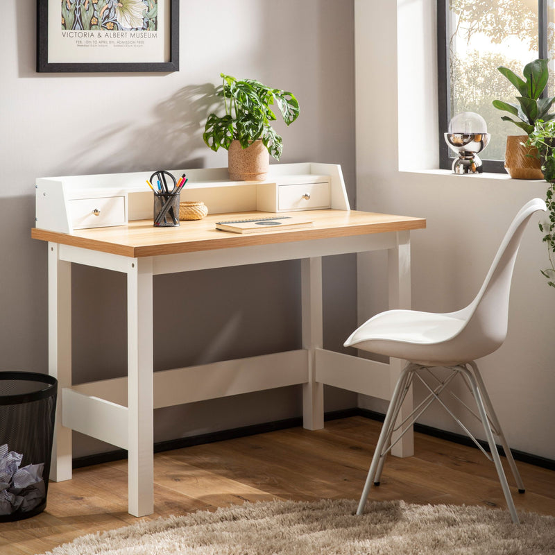 Schreibtisch 106x53x90cm Weiß mit Schublade Homeoffice Computertisch