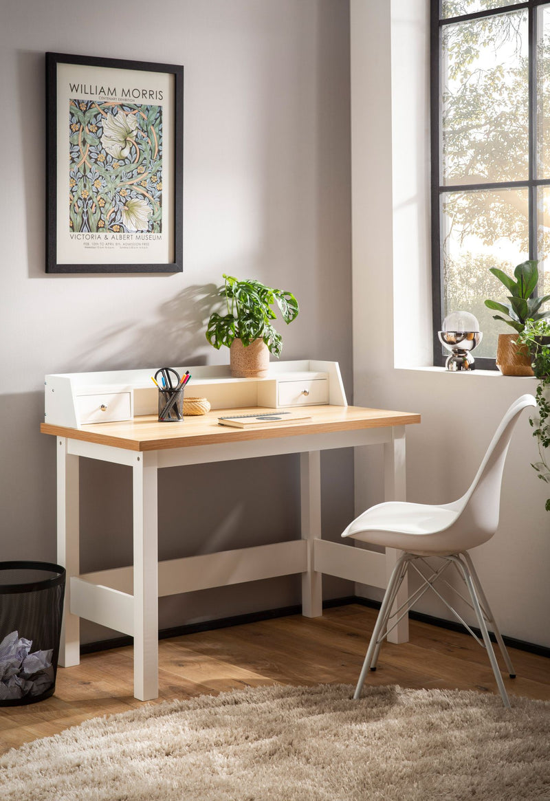 Schreibtisch 106x53x90cm Weiß mit Schublade Homeoffice Computertisch