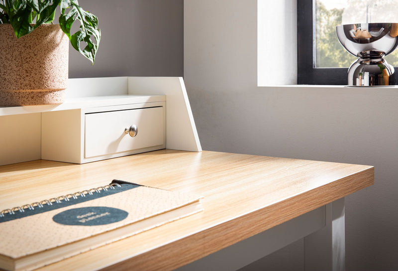 Schreibtisch 106x53x90cm Weiß mit Schublade Homeoffice Computertisch