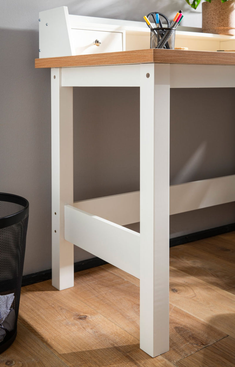 Schreibtisch 106x53x90cm Weiß mit Schublade Homeoffice Computertisch