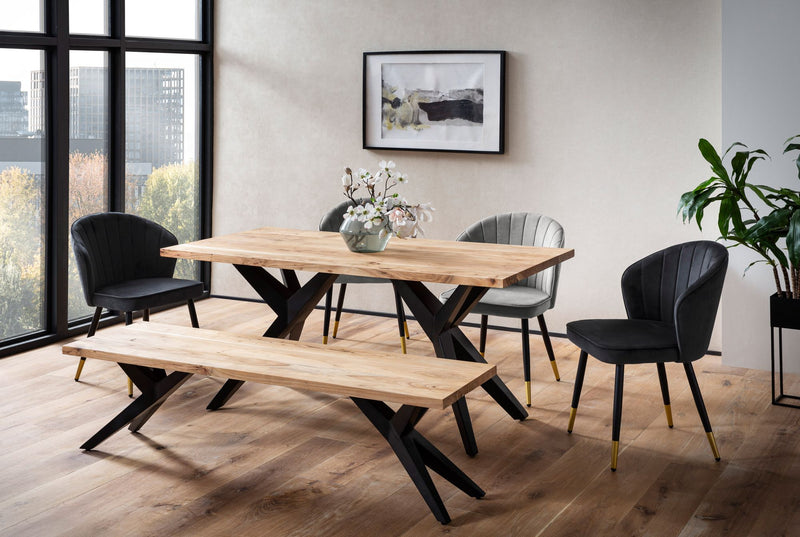 Esszimmertisch 200x100 Akazie Massivholz Metallbeine Industrial Loft