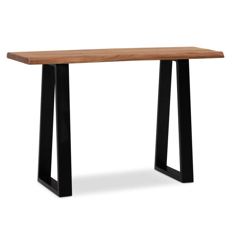 Schreibtisch Akazie Massivholz Metall 118x41x76,5cm Baumkante
