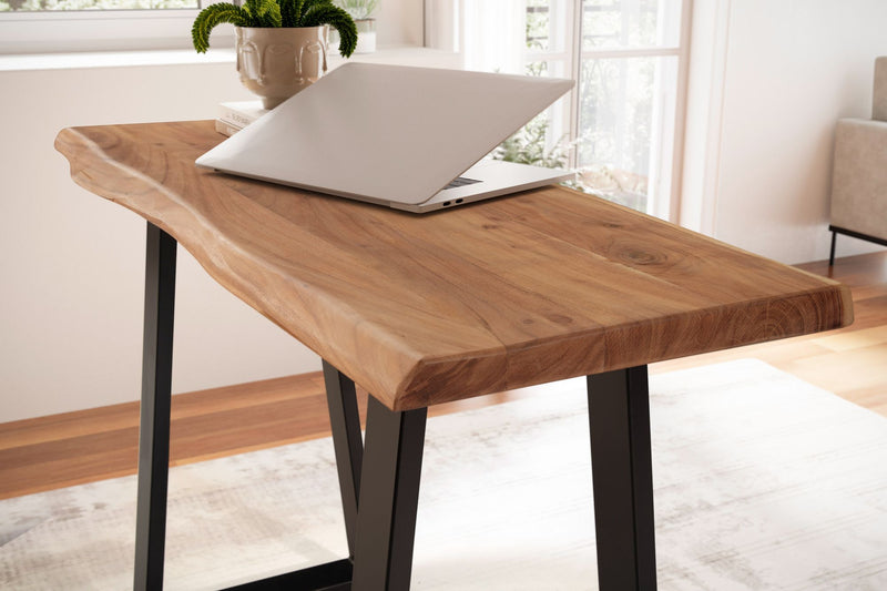 Schreibtisch Akazie Massivholz Metall 118x41x76,5cm Baumkante