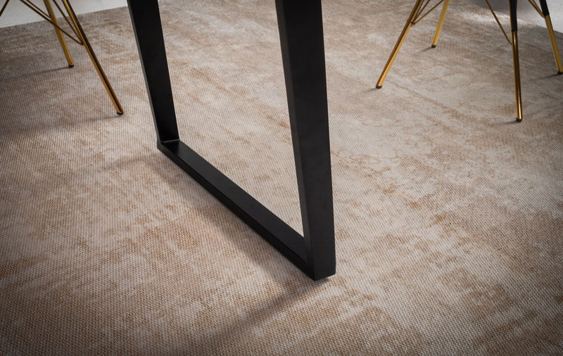 Esstisch Akazie Massivholz 200x100cm Baumkante U-Beine Schwarz