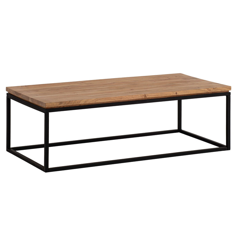 Couchtisch Akazie Massivholz Metall 120x60x40cm Rechteckig Modern