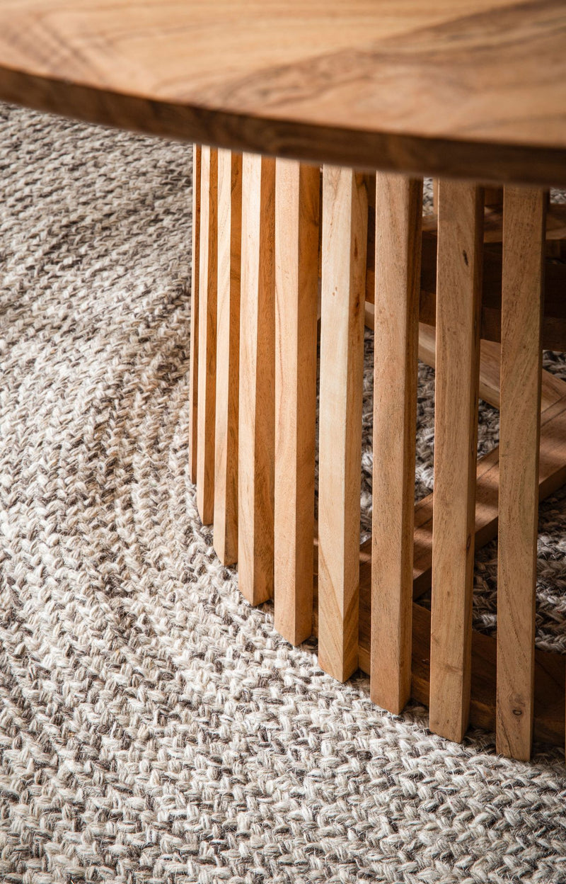 Esstisch Akazie Massivholz 120x120cm Rund Hellbraun Modern