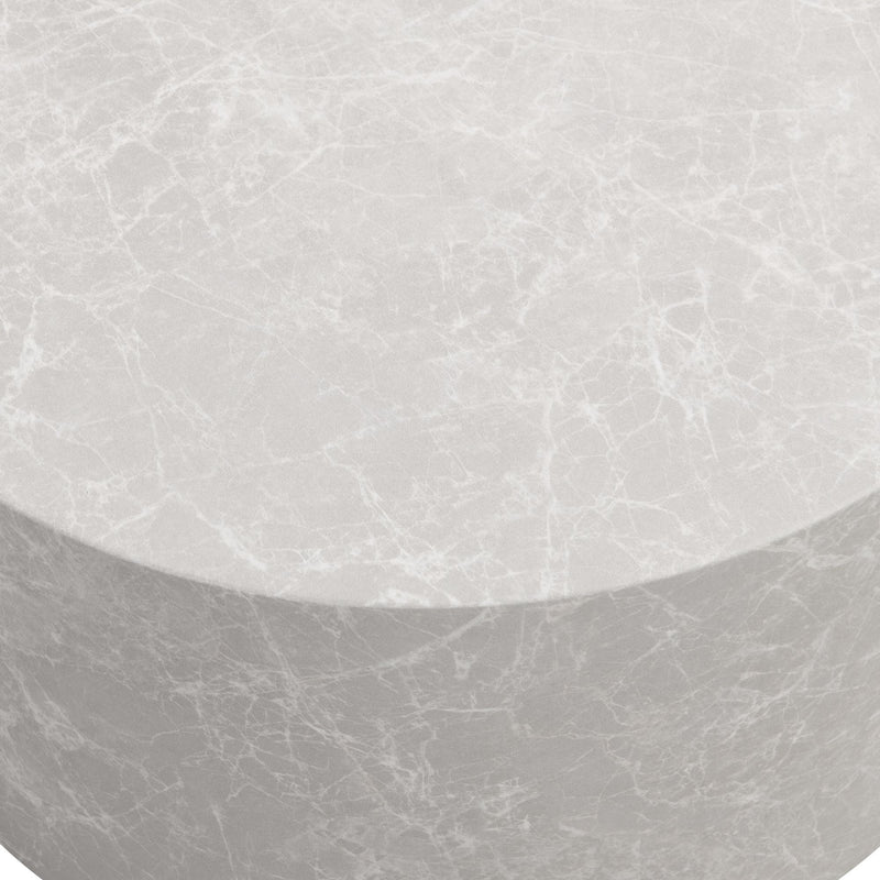 Couchtisch MONOBLOC 60x60x30cm Stein-Optik Sandfarben Rund Modern
